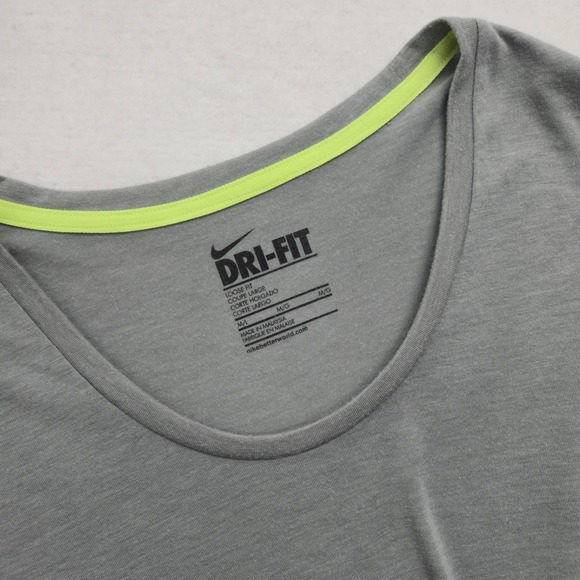 Nike Dri-FIT Loose Fit Gray Top Women's Activewear Running T-Shirt Size M - Picture 1 of 9